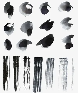 矢量水墨笔触免抠