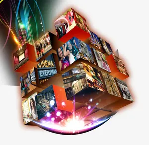 商业地产立体魔方光束免抠