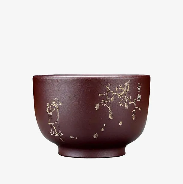 紫砂茶碗免抠