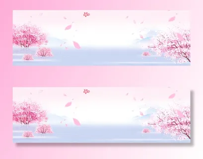 桃花节梦幻渐变桃树粉色banner高清