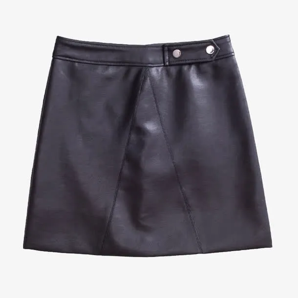 2颗纽扣短裙免抠