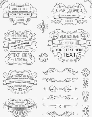 花纹边框设计矢量素材免抠