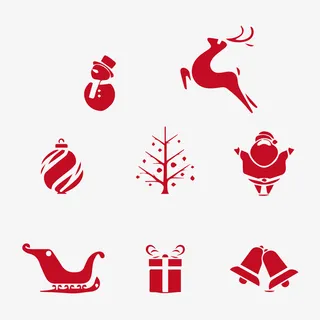 圣诞装饰剪影免抠