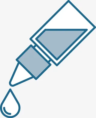 蓝色简约扁平滴眼液免抠