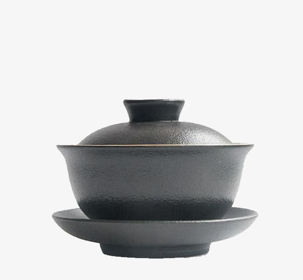 粗陶盖碗茶具免抠