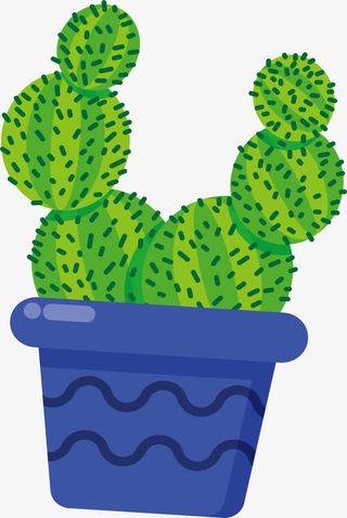 蓝色花盘仙人掌免抠