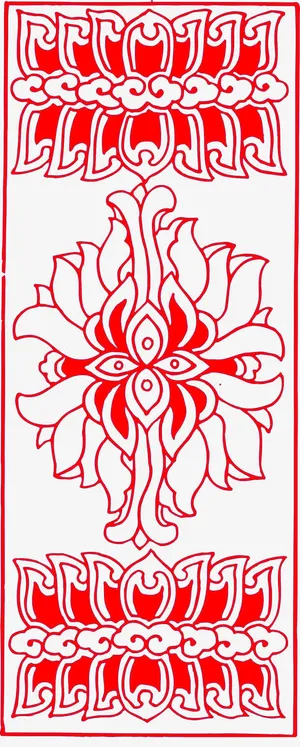 中国风花纹传统文化镂空剪纸素材免抠