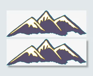 矢量3座大山图免抠