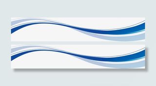 蓝色分层线条唯美免抠