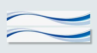 蓝色分层线条唯美免抠