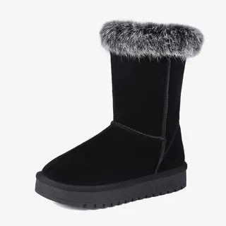 中长毛女士长款雪地靴免抠
