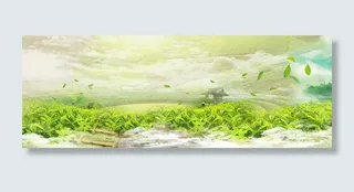 春茶清新绿色banner高清