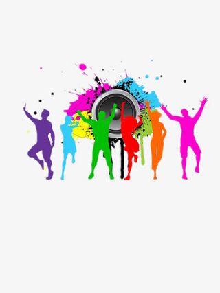 彩色舞蹈人物剪影免抠