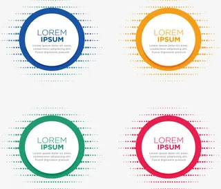 彩色圆形商务标题框免抠