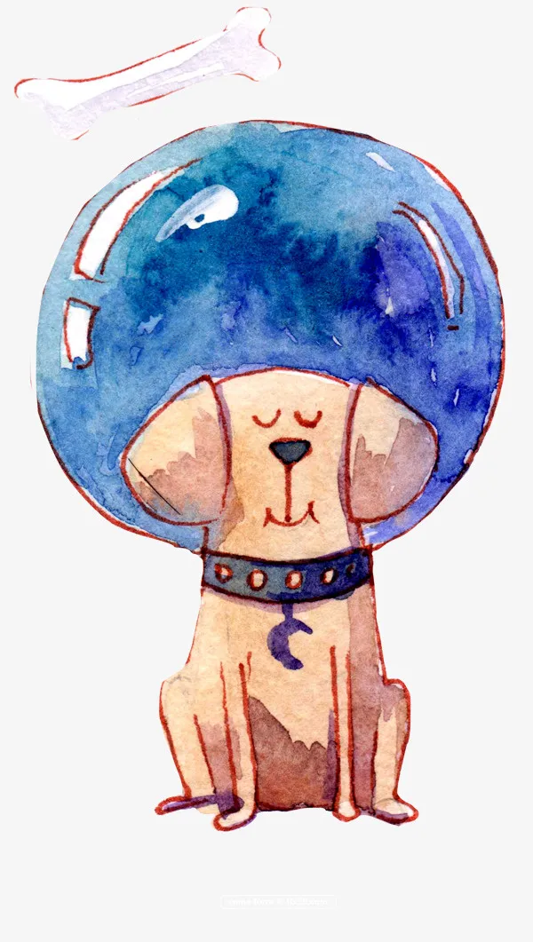 彩绘太空狗狗免抠