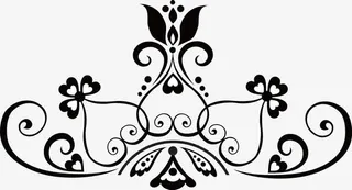 黑白欧式花纹免抠