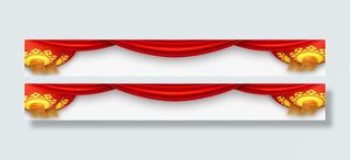 红色灯笼装饰边条免抠