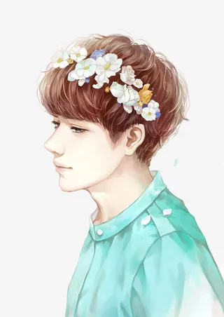 唯美手绘人物插画免抠