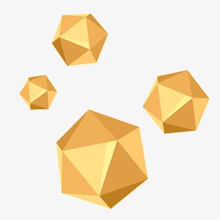 黄色多边形不规则图形免抠