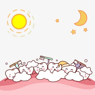 卡通牙齿矢量图免抠