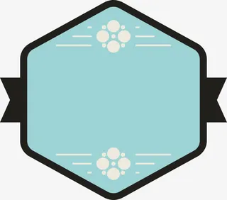 六边形蓝色标题框免抠