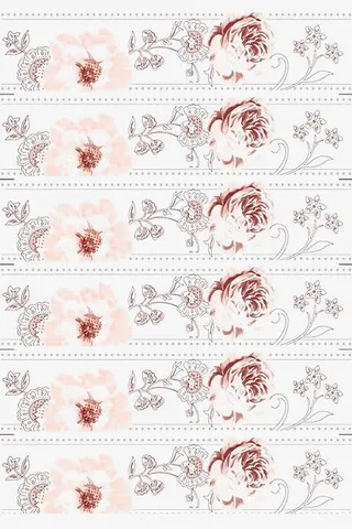 粉红花和棕色花几何免抠