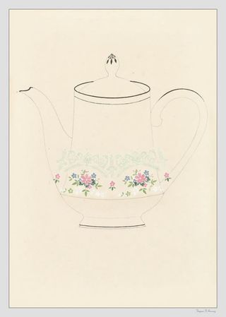 牛皮纸纹理简笔画茶壶高清免抠