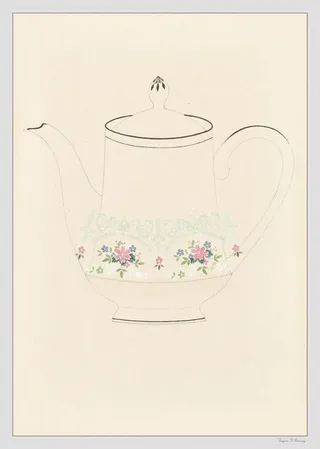 牛皮纸纹理简笔画茶壶高清免抠