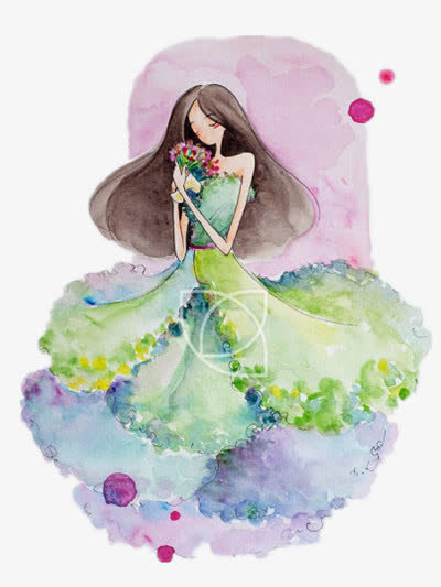 唯美插画免抠