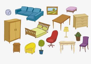 生活家具用品插画免抠