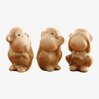 呆萌三不猴子装饰摆设免抠