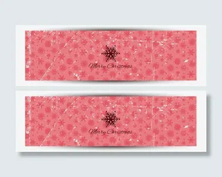 做旧效果雪花banner矢量图