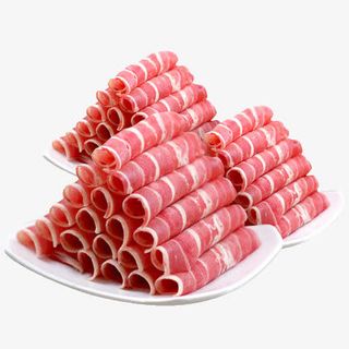 一盘火锅食材羊肉片免抠