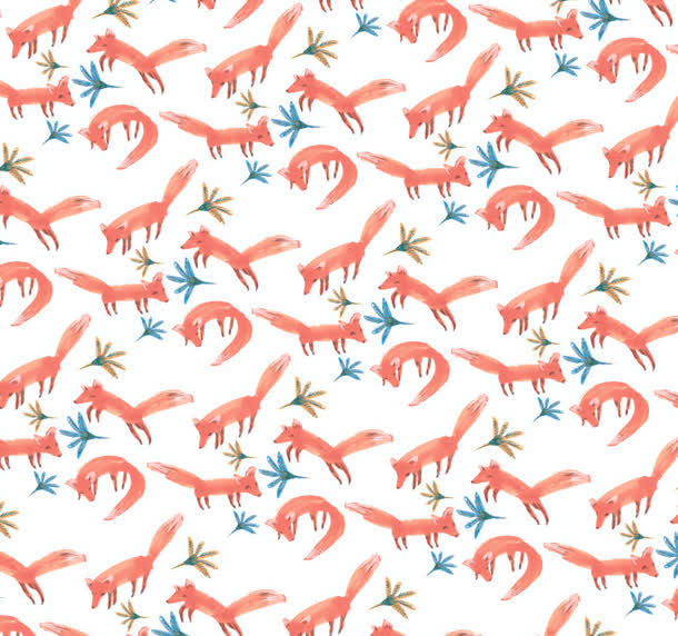 手绘红色狐狸图标免抠