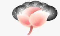 梦幻光效粉色花朵免抠