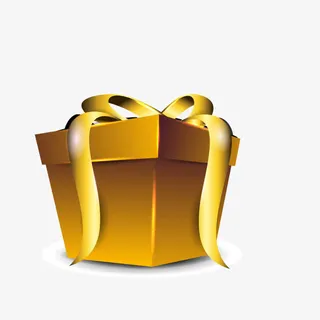 黄色礼盒免抠