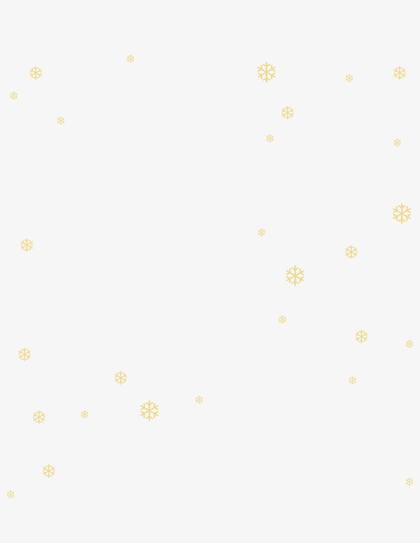 金色漂浮雪花冰晶素材免抠