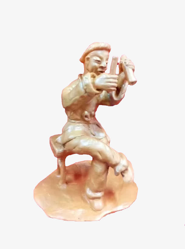 泥塑敲竹板的音乐人免抠