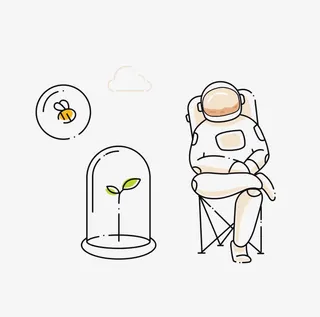 手绘太空人免抠