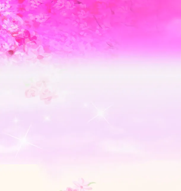 粉色渐变花卉七夕情人节海报背景免抠