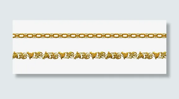 矢量金色花边免抠