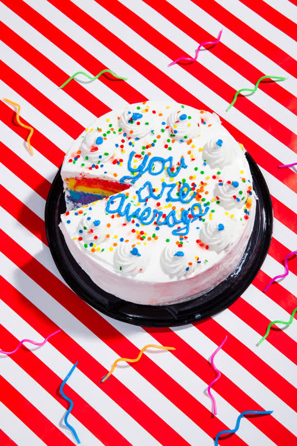 缺角彩虹蛋糕海报背景