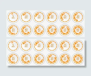 橙色清新计时界面免抠