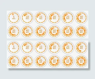 橙色清新计时界面免抠