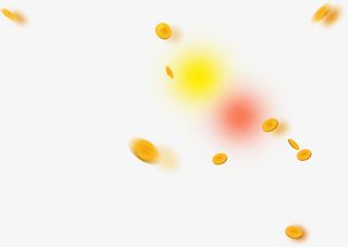 黄色光点钱币png素材免抠