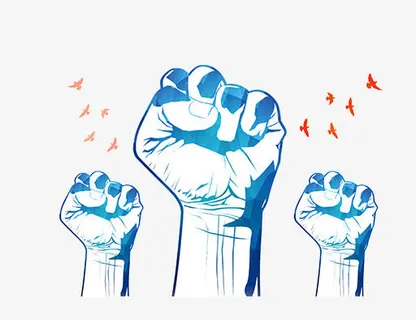 卡通简笔画手绘努力加油拳头装饰免抠手绘/卡通卡通元素