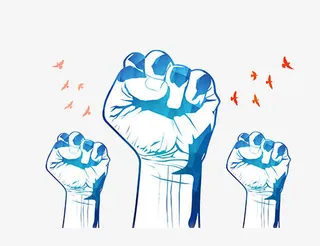 卡通简笔画手绘努力加油拳头装饰免抠手绘/卡通卡通元素