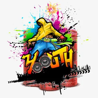 水墨喷溅的摇滚男生免抠