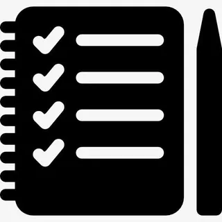 带列表和铅笔的笔记本图标免抠