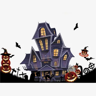 万圣节的古堡免抠